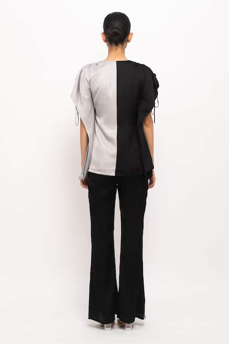 Neora By Nehal Chopra Half & Half Kaftan Bell-Bottom Set 