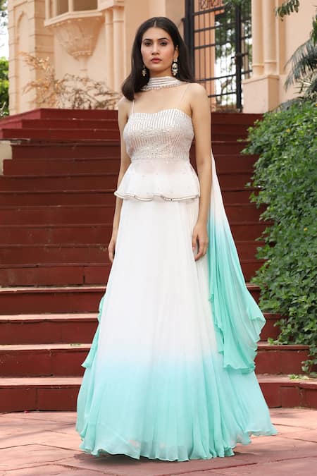 House Of Mithi Kalra Ombre Mukaish Work Lehenga Set 