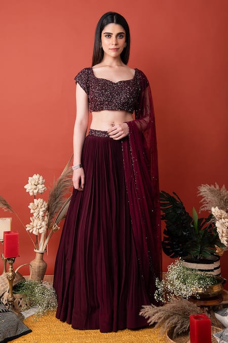 Label Shristi Chetani Pleated Lehenga Set 