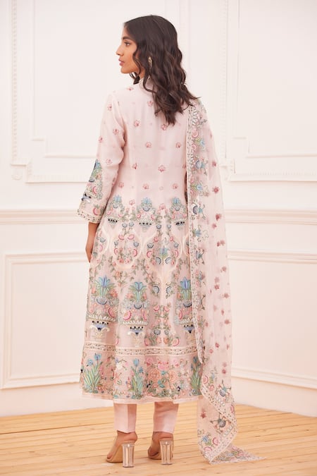 Rahul Mishra Gul-E-Bahar Silk Embroidered Anarkali Set 