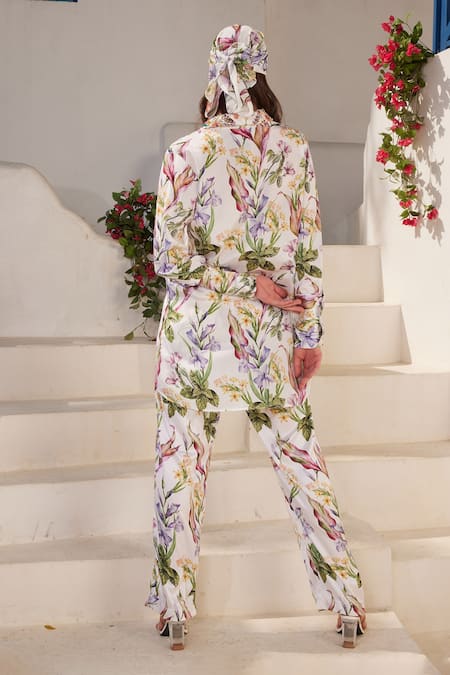 Reynu Taandon Floral Print Shirt Kurta & Pant Set 