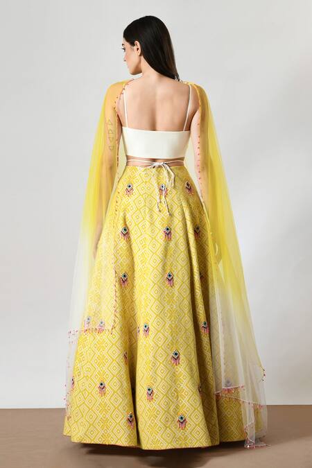 Salt And Spring Diamond Tile Embellished Lehenga Set 