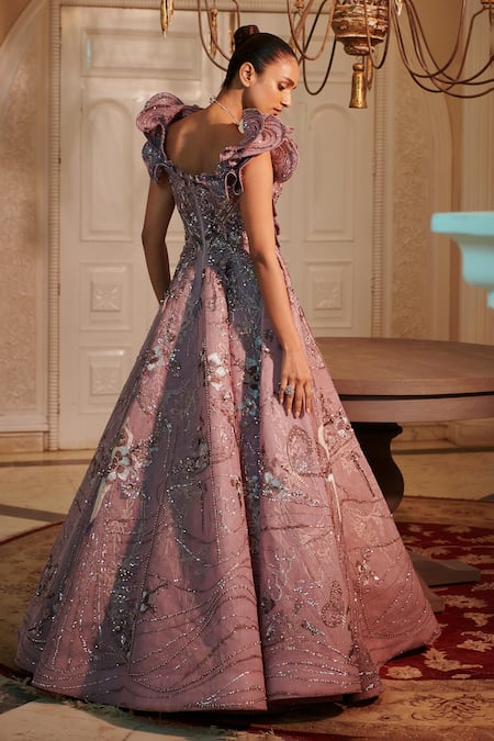 Adaara Couture Silk Hand Embroidered Gown 