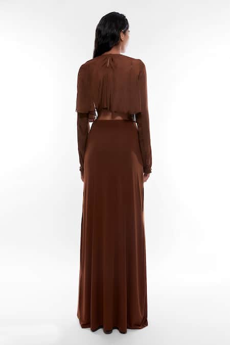 Deme By Gabriella Cropped Cover Up & Fitted Skirt Set 