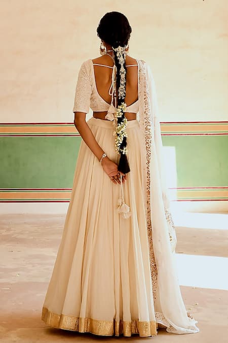 Karaj Jaipur Embroidered Blouse Lehenga Set 