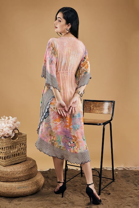 Soup By Sougat Paul Tropical Twilight Pattern Kaftan Dress 