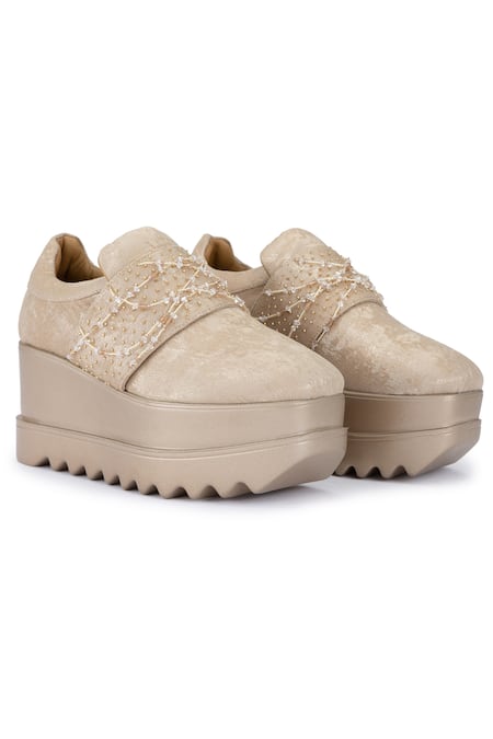 Anaar Marilyn Embroidered Sneaker Wedges 