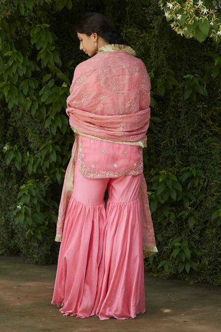 Vashisht Guru Dutt Embroidered Kurta Gharara Set 