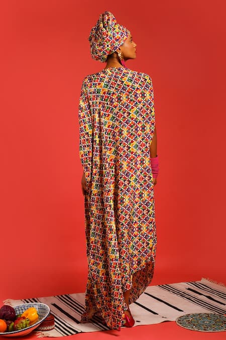 Label Shristi Chetani Digital Print Draped Dress 