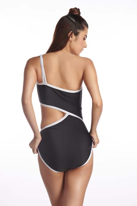Kai Resortwear Monochrome One Shoulder Swimsuit 