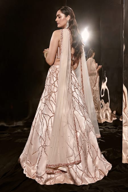 Masumi Mewawalla Checkered Pattern Lehenga Set 