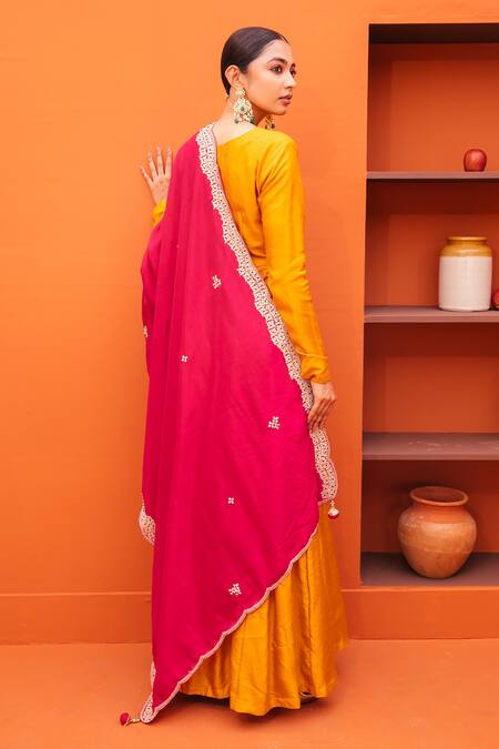 Kesar Studio Silk Gown With Embroidered Dupatta 