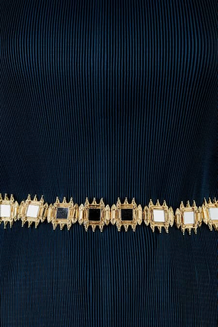 House Of Tuhina Mirror Studded Fort Belt 