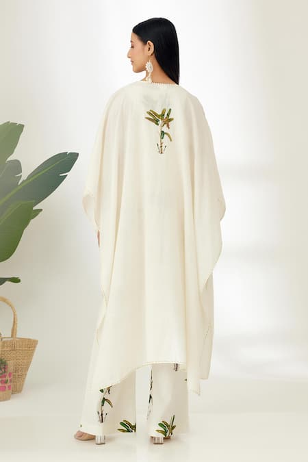 Nikasha Hand Woven Banana Tree Print Kaftan 