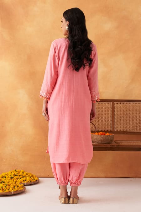 Shipraa Grover Callista Mirror Work Kurta With Ruched pant 