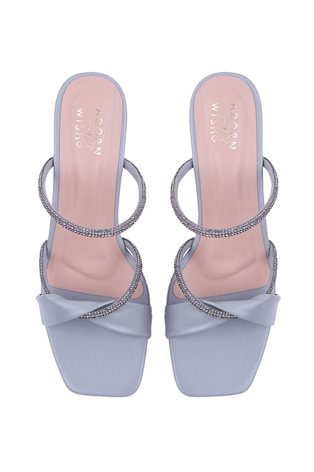 Heeled Strappy Sandals - Silver-colored - Ladies | H&M US