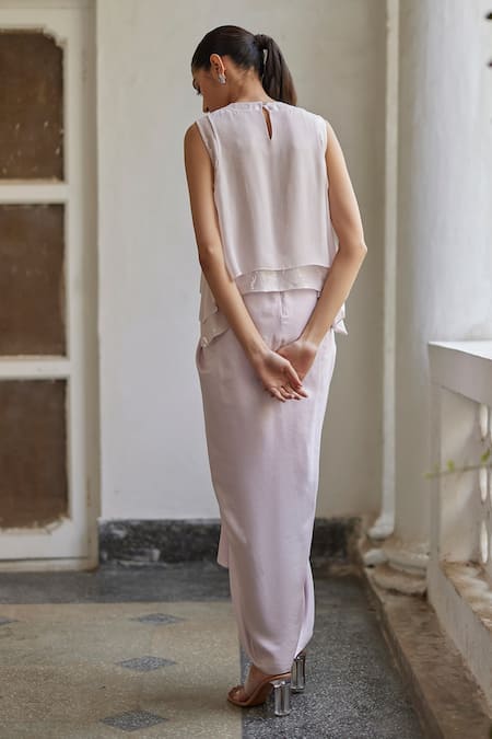 Shop Betrue Purple Georgette Sequins Embroidered Blouse at Aza Fashions Shop_Betrue_Purple Georgette Sequins Embroidered Blouse _at_Aza_Fashions