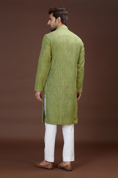 Kasbah Silk Embroidered Kurta Set 
