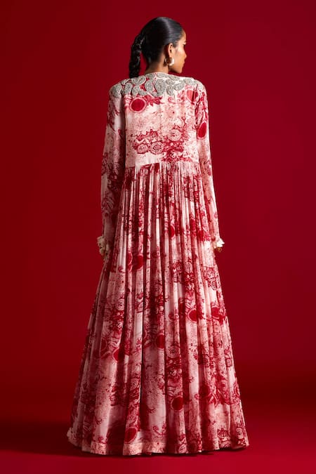 Bhumika Sharma Blossom Print Anarkali & Jacket Set 