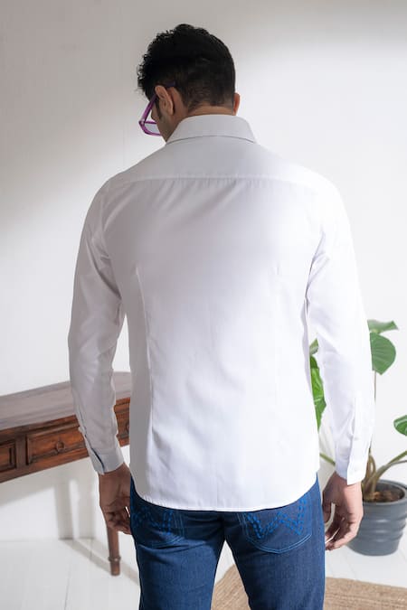 Shop Abkasa White Cotton Embroidery David Full Sleeve Shirt at Aza Fashions Shop_Abkasa_White Cotton Embroidery David Full Sleeve Shirt _at_Aza_Fashions