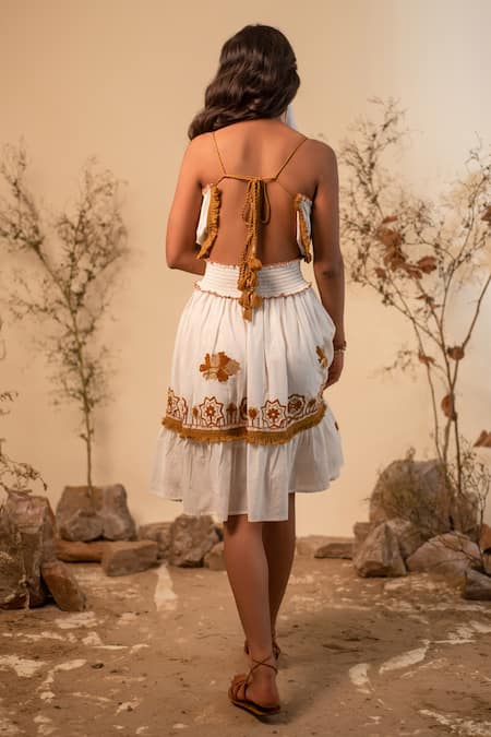 Label Reyya Lace Embroidered Dress 