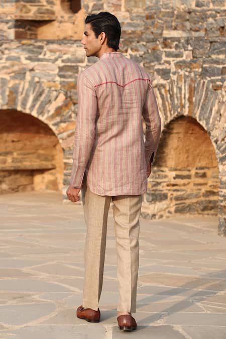 Raw & Rustic By Niti Bothra Striped Linen Kurta 