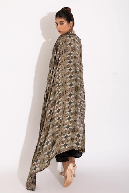 Studio Surbhi Abstract Print Pant Saree With Blouse 