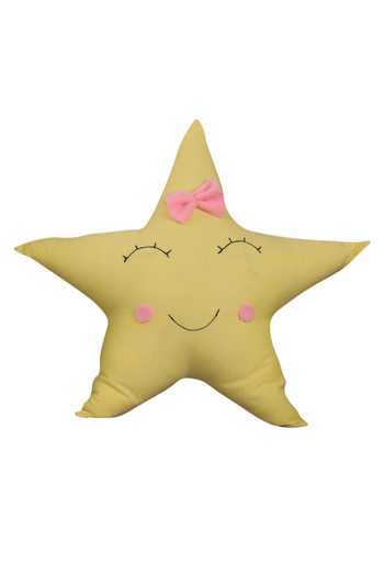 Shop My Gift Booth Yellow Cotton Star Cushion at Aza Fashions Shop_My Gift Booth_Yellow Cotton Star Cushion_at_Aza_Fashions