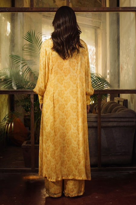 Suave Lynx Embroidered Crop Top Pant Set 