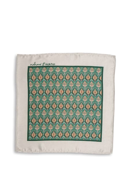 Rabani & Rakha Satin Multi Floral Print Pocket Square Gift Box - Set of 3 