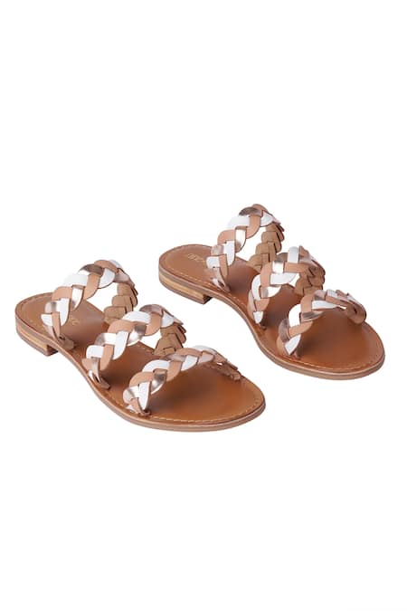 Shop Nine By Janine Multi Color Braided Details Ella Strap Leather Flats at Aza Fashions Shop_Nine By Janine_Multi Color Braided Details Ella Strap Leather Flats _at_Aza_Fashions