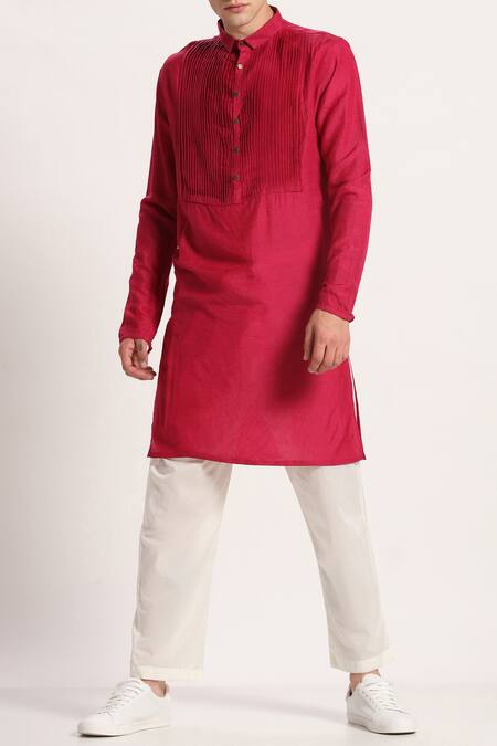 Buy Son Of A Noble Snob Pink Pure Silk Kurta Set at Aza Fashions Buy_Son Of A Noble Snob_Pink Pure Silk Kurta Set_at_Aza_Fashions