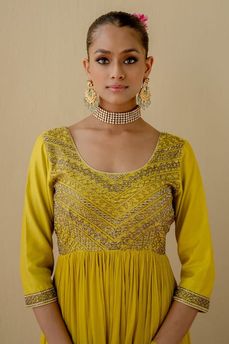 Mint Blush Embroidered Tunic Palazzo Set 