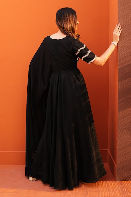 Kesar Studio Floral Embroidered Draped Gown 