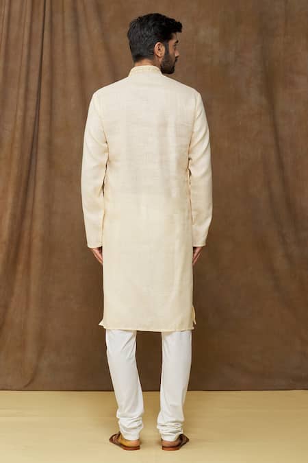 Arihant Rai Sinha Straight Linen Cotton Pastel Kurta Set 