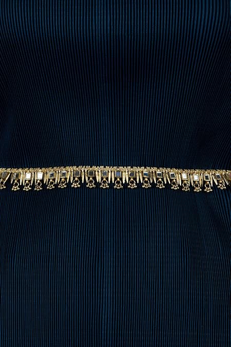 House Of Tuhina Mirror Studded Falak Spike Belt 