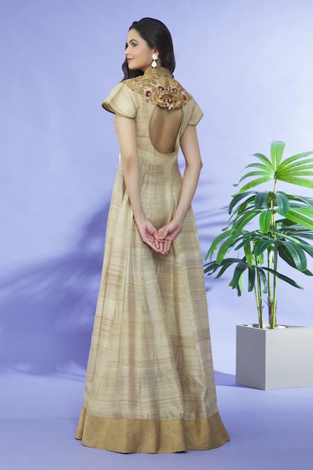 Shruti Sancheti Yoke Embroidered Silk Gown 