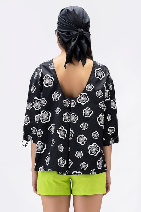 Genes Lecoanet Hemant Floral Blossom Print Cotton Top 