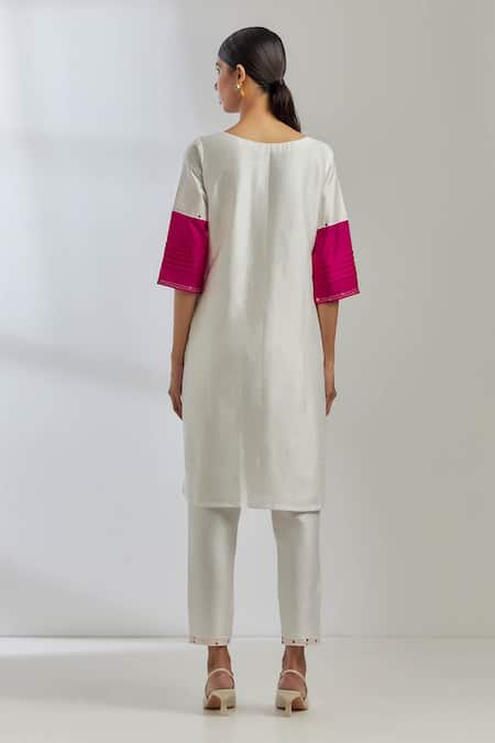 The Indian Cause Jenifer Raw Silk Kurta & Pant Set 