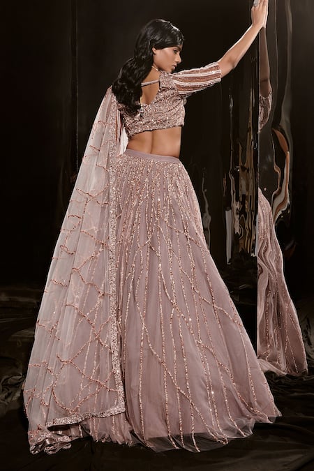 Masumi Mewawalla Sequin Cluster Embellished Lehenga Set 