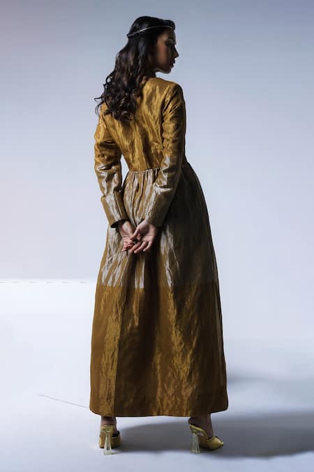 Shorshe Clothing Gold & Silver Half & Half Maxi Dress 