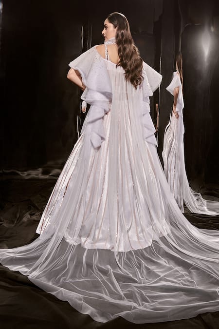 Masumi Mewawalla Sequin Embellished Lehenga & Cape Dupatta Set 