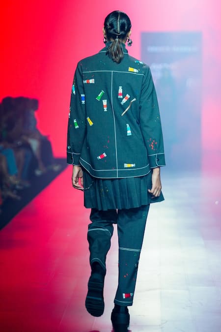 Shahin Mannan Paint Tube Embroidered Shirt Jacket 