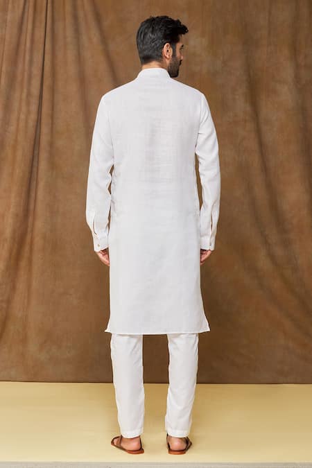 Shop Arihant Rai Sinha Off White Linen, Cotton Kurta at Aza Fashions Shop_Arihant Rai Sinha_Off White Linen, Cotton Kurta _at_Aza_Fashions