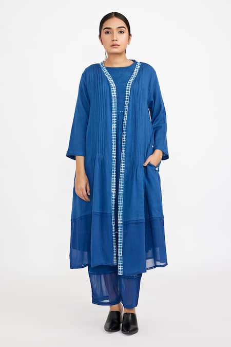 JAYATI GOENKA Sheer Hem Border Robe Tunic Set 