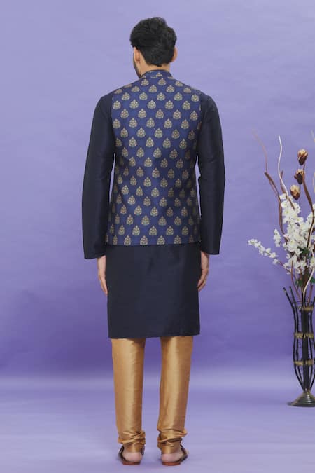 Arihant Rai Sinha Floral Printed Blue Bundi 