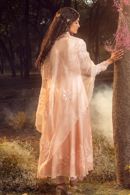 Nitika Gujral Crystal Flower Embroidered Anarkali Set 