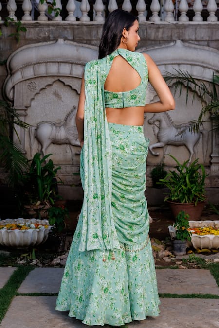 Suruchi Parakh Fish-Cut Lehenga Saree & Blouse Set 