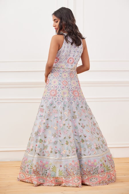 Rahul Mishra Floral Embroidered Gown 