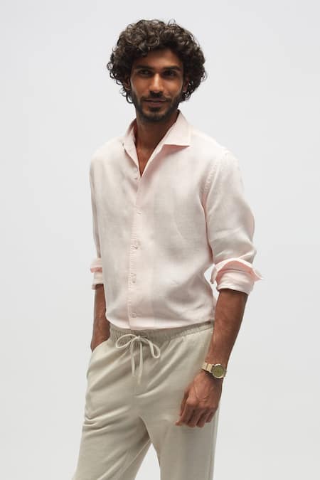 Terra Luna Solid Spread Collar Shirt  